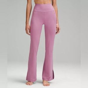 Lululemon groove hr flare split hem leggings size 10 velvet pink